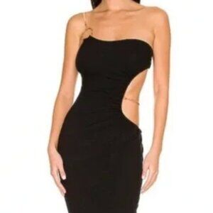 Revolve We Wore What NWT Black Bodycon Cutout Snake Chain Midi Dress